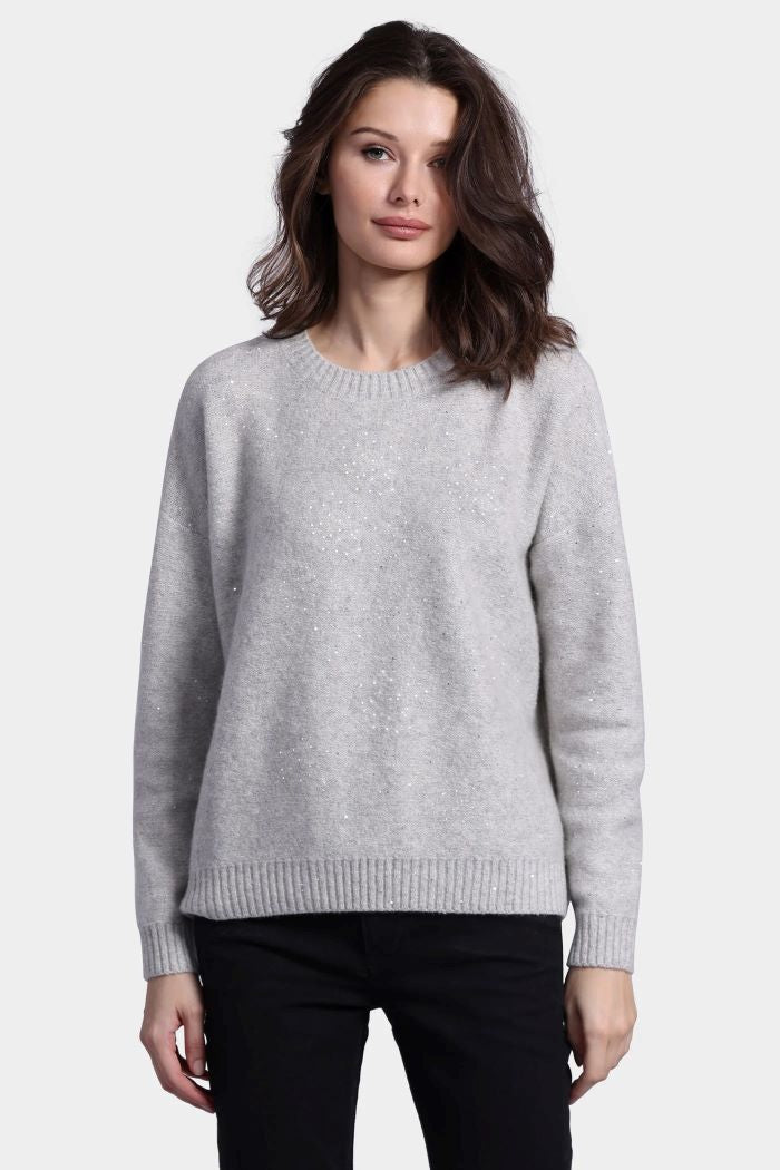 minnie rose sparkle cashmere boxy crew polar