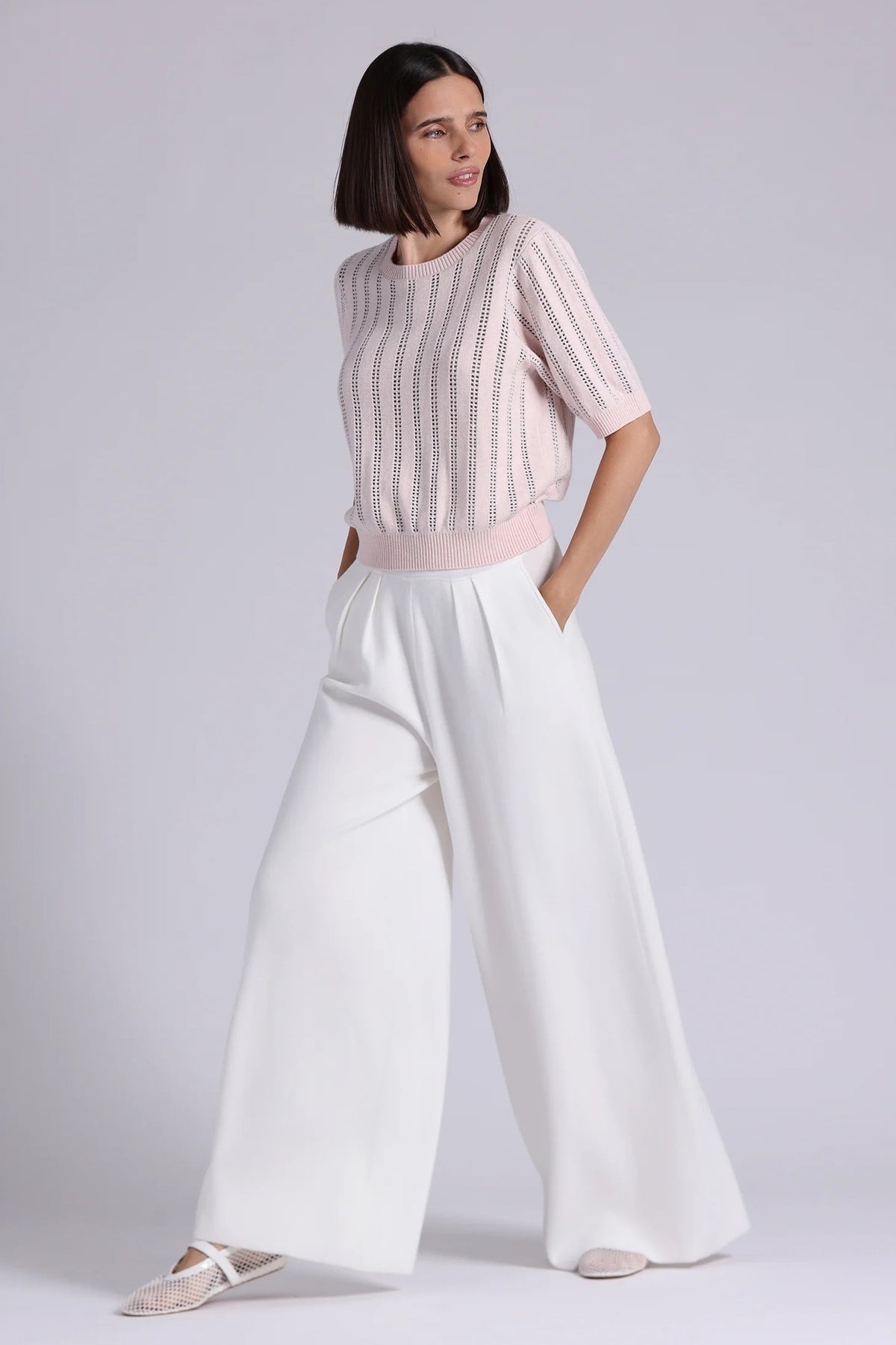 minnie rose sparkle short sleeve crew lotus