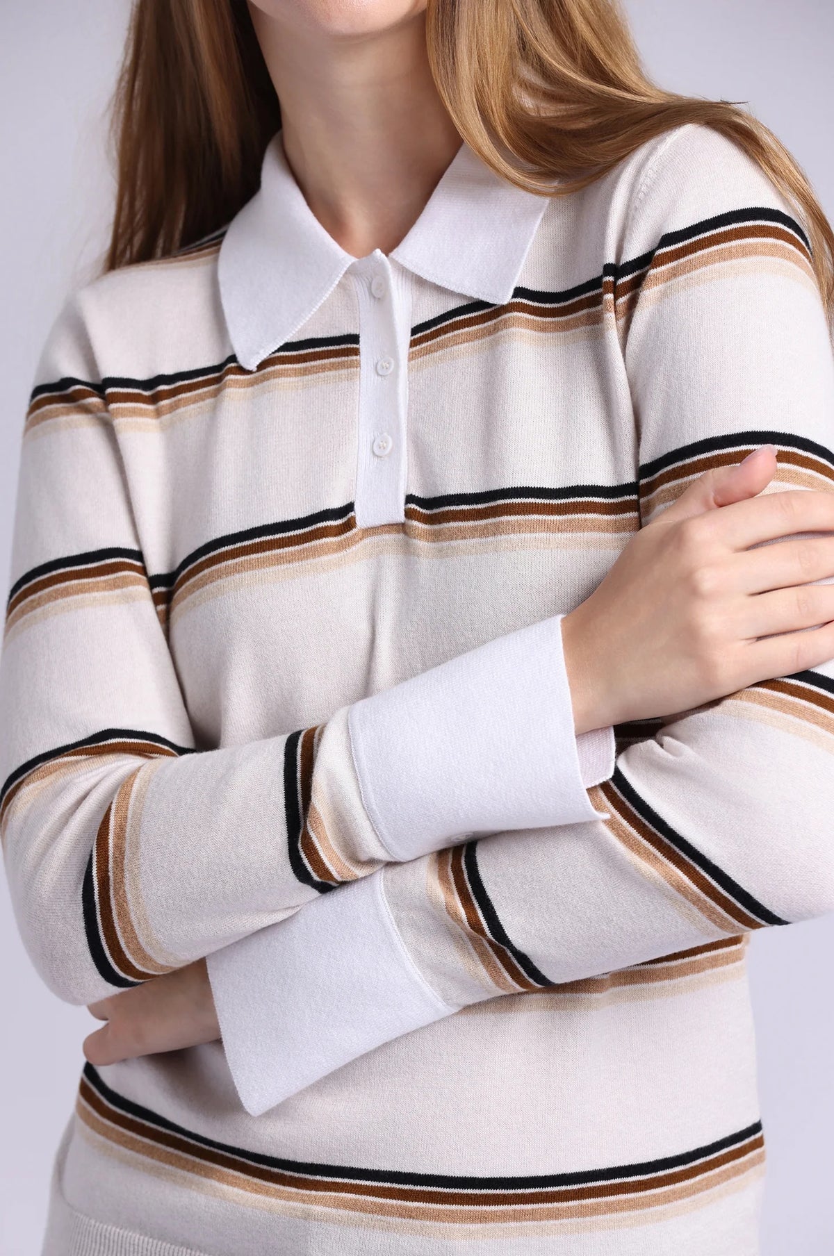 minnie rose striped polo fog combo