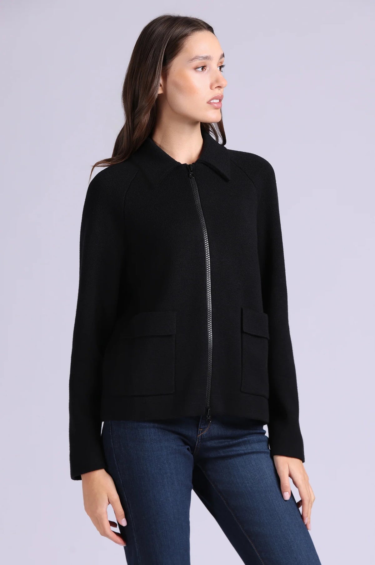 minnie rose viscose zip jacket