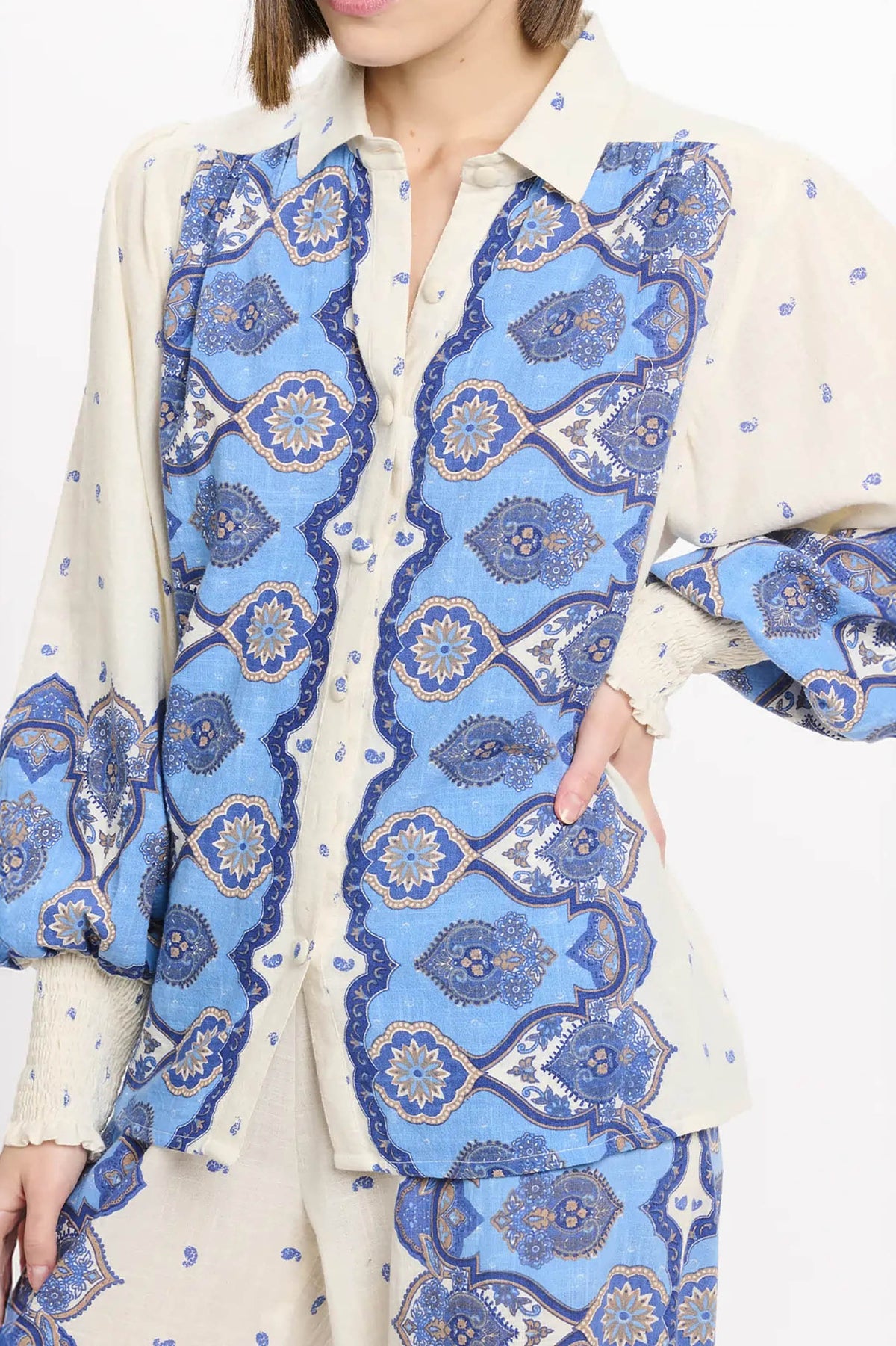 miss june viki shirt blue