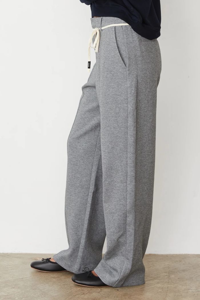 monrow cotton knit trousers dark heather grey 