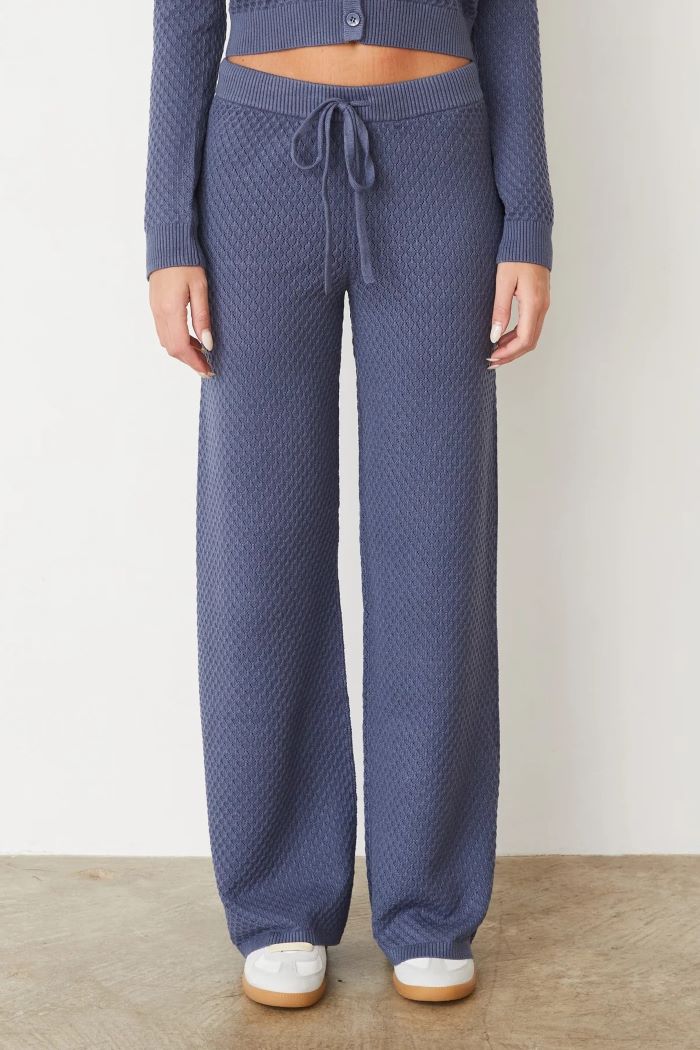 monrow soft knit french lounge pant wash blue 