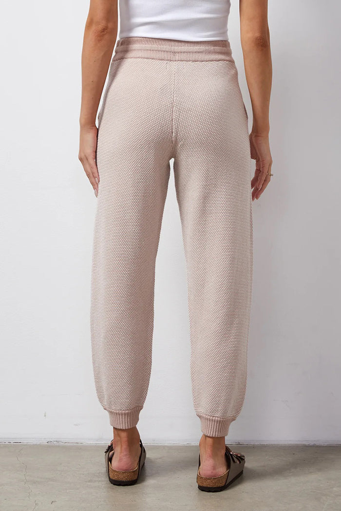 monrow soft knit textured jogger taupe