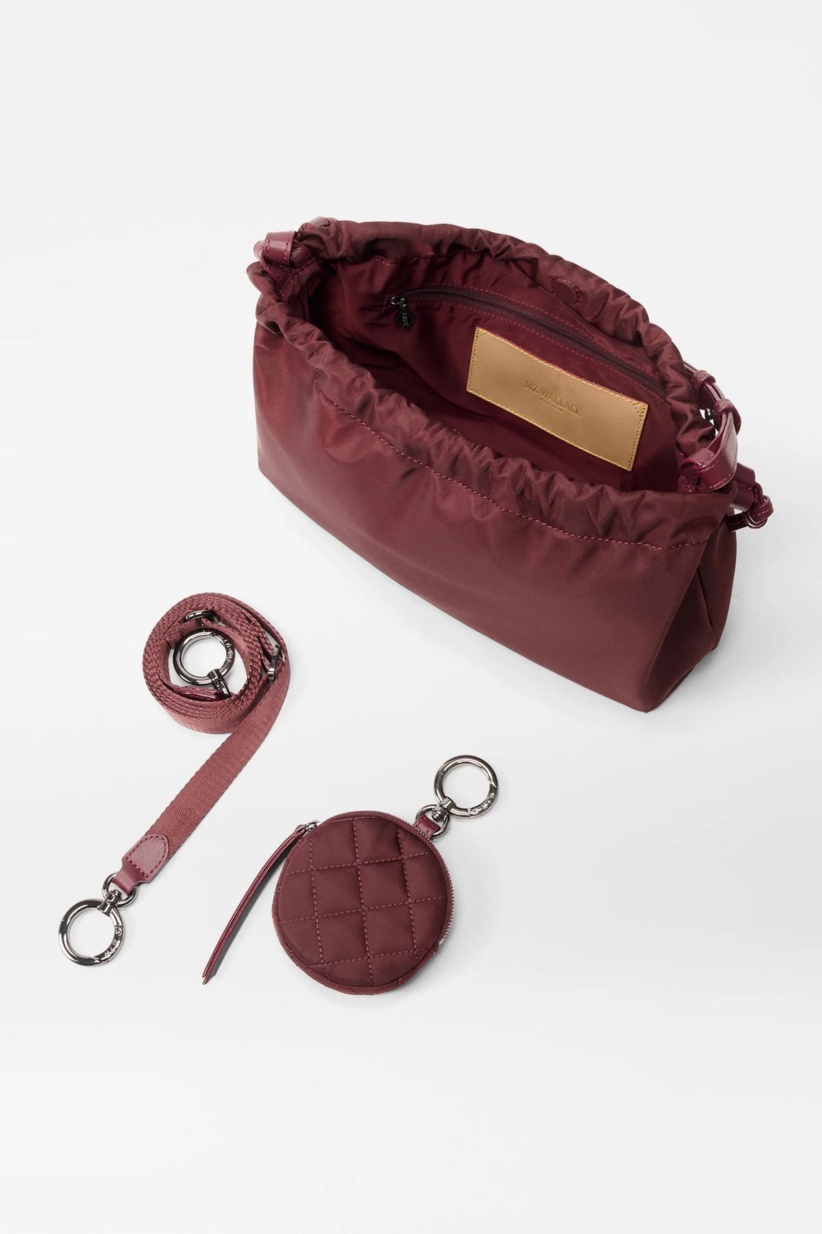 mz wallace bordeaux small waverly shoulder