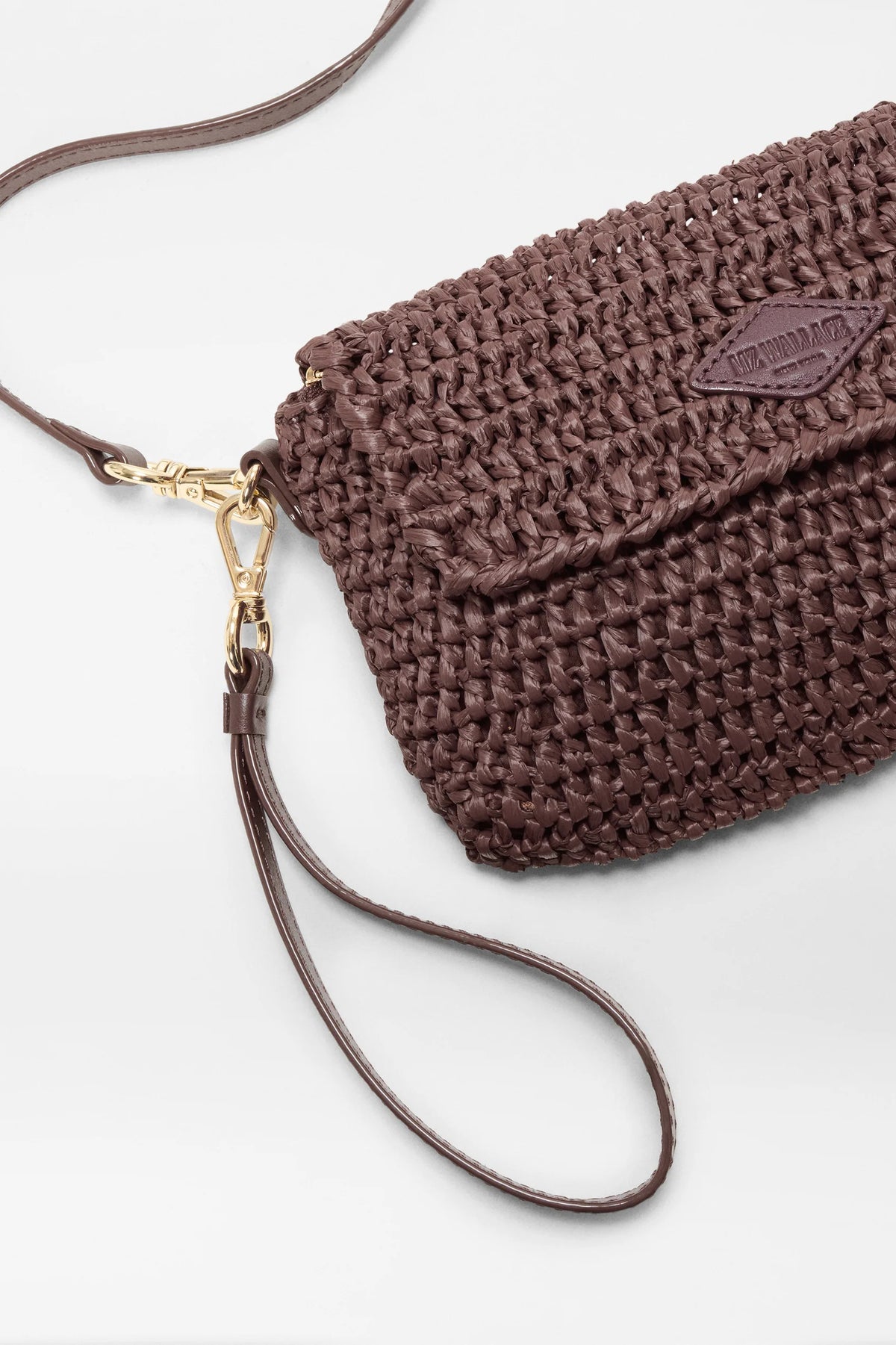 mz wallace brown crochet convertible crossbody