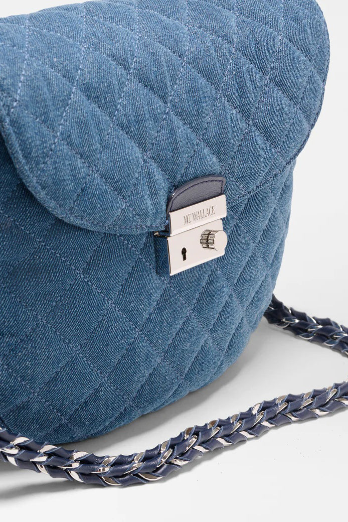 mz wallace true blue denim crosby lock saddle
