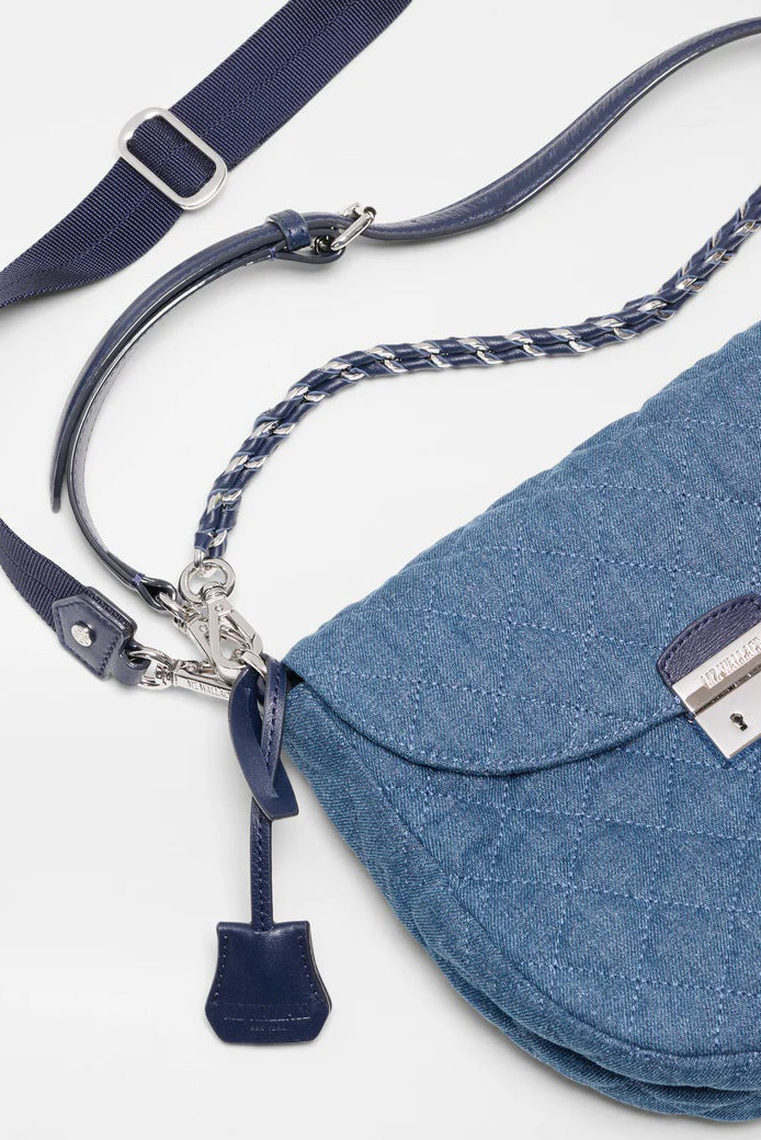 mz wallace true blue denim crosby lock saddle