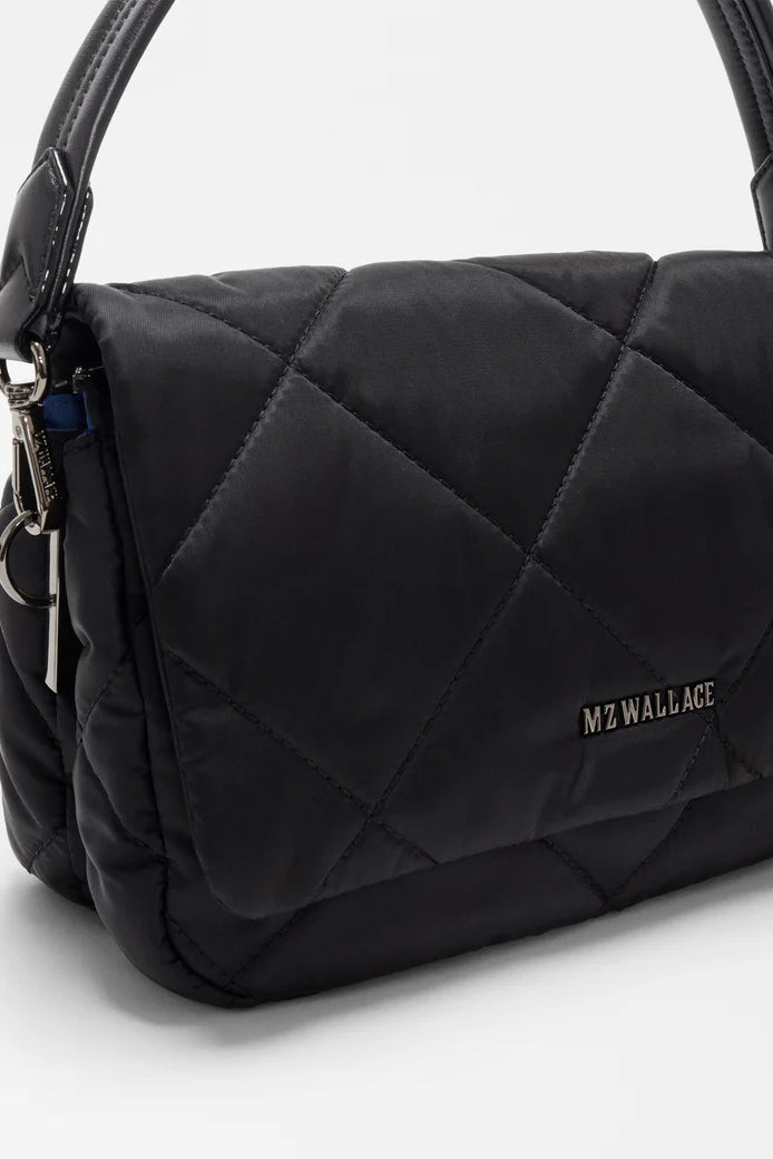 mz wallace black madison flap crossbody