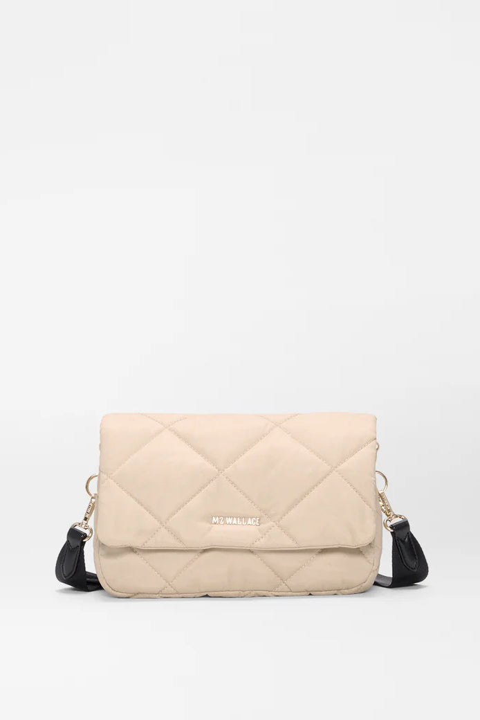 mz wallace buff/black madison flap crossbody
