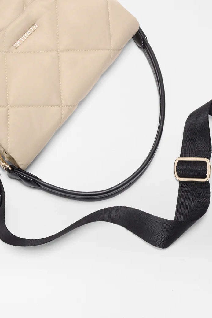 mz wallace buff/black madison flap crossbody