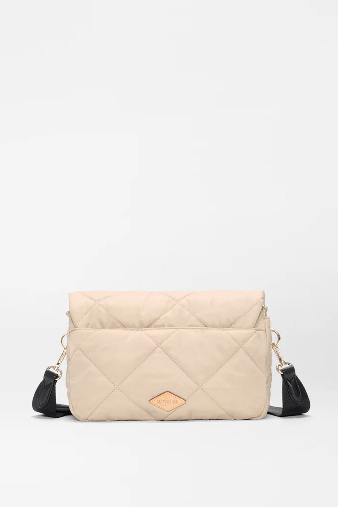 mz wallace buff/black madison flap crossbody