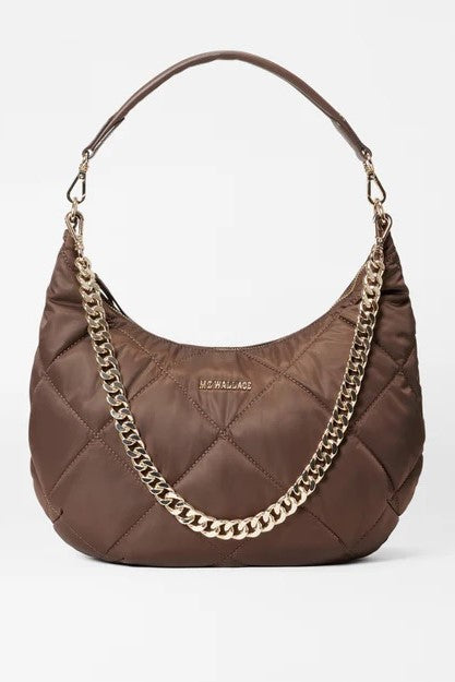 mz wallace walnut quilted madison shoulder bag