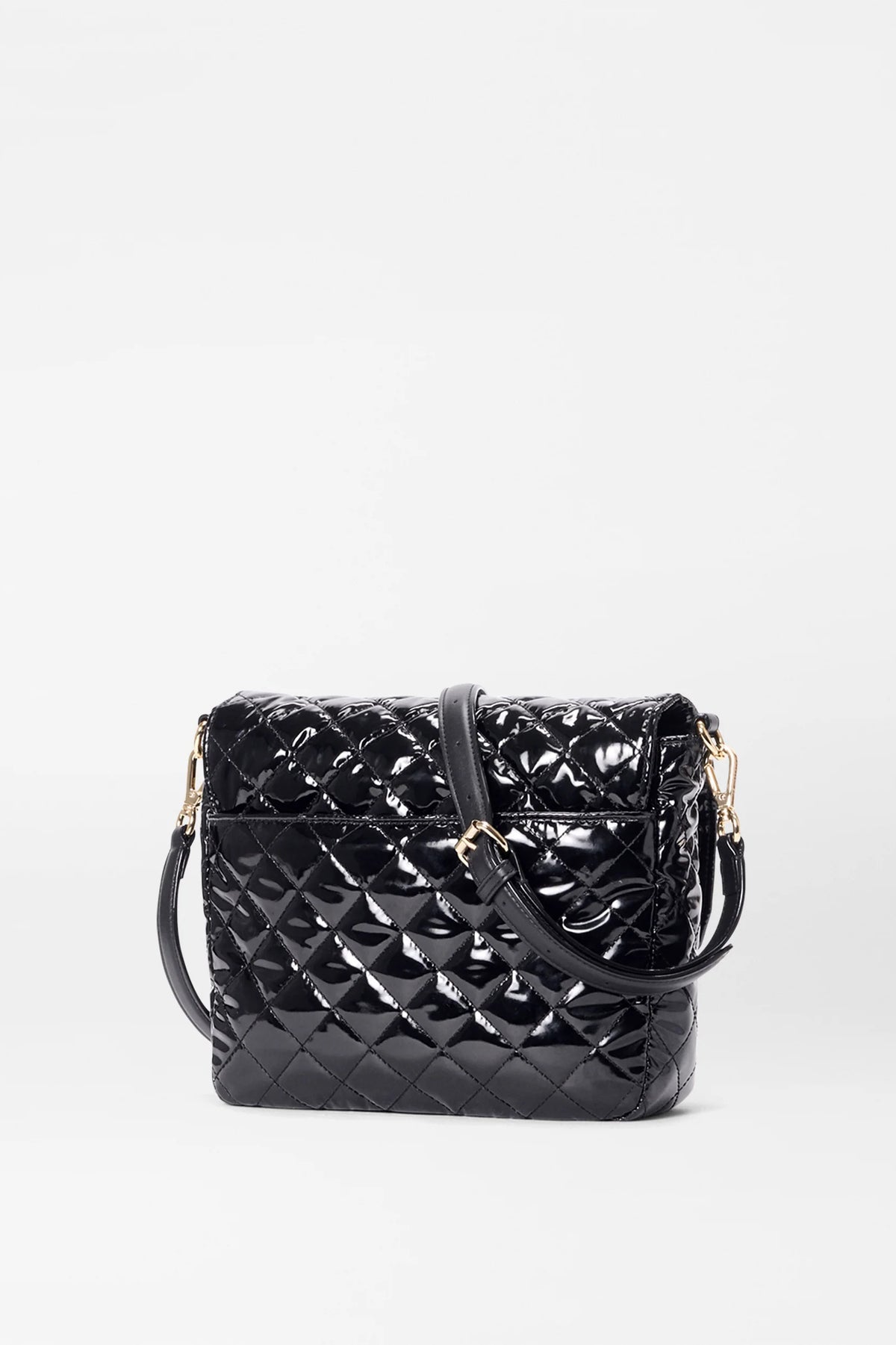 mz wallace black lacquer medium crosby lock crossbody