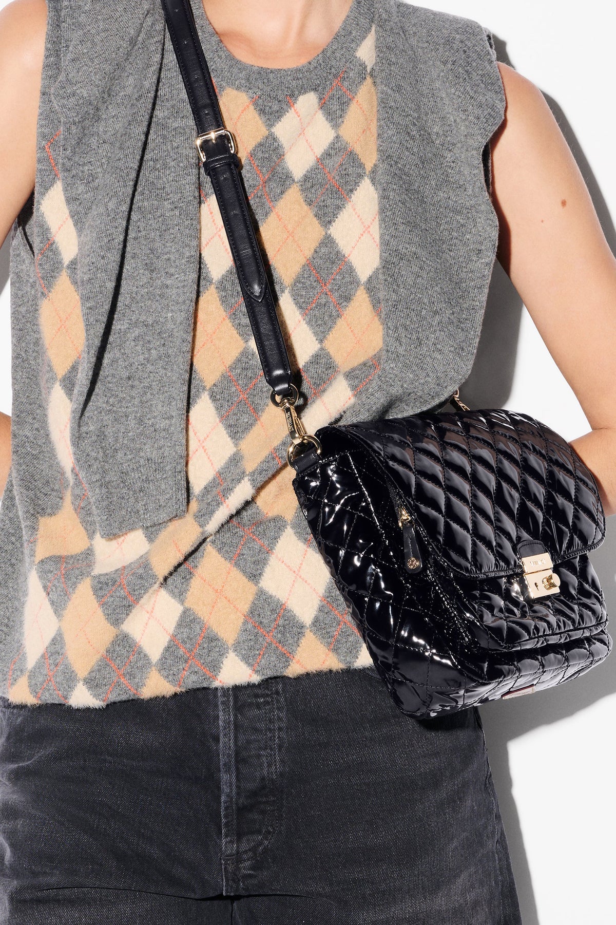 mz wallace black lacquer medium crosby lock crossbody