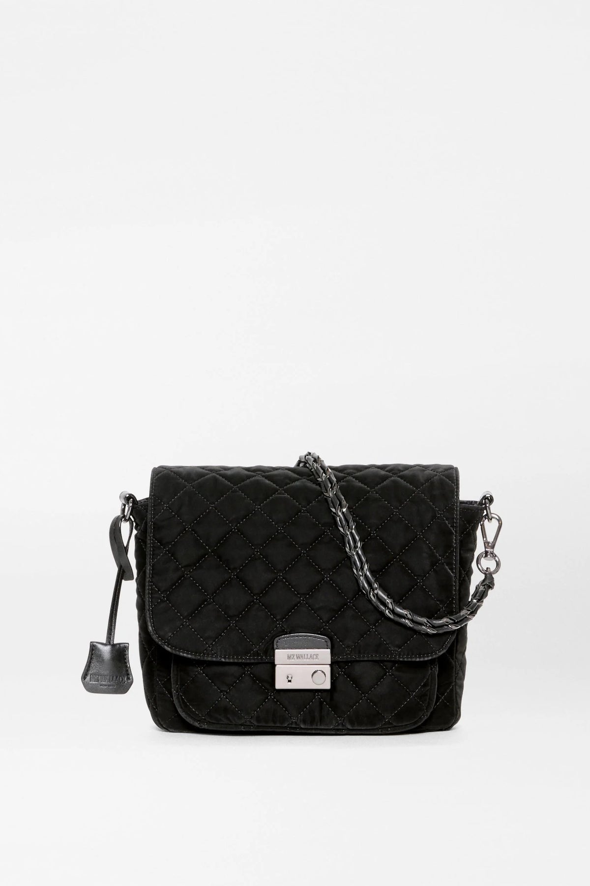 mz wallace black velvet medium crosby lock crossbody