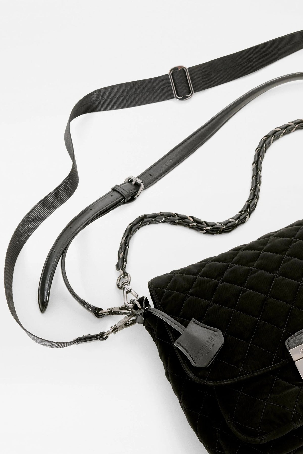 mz wallace black velvet medium crosby lock crossbody