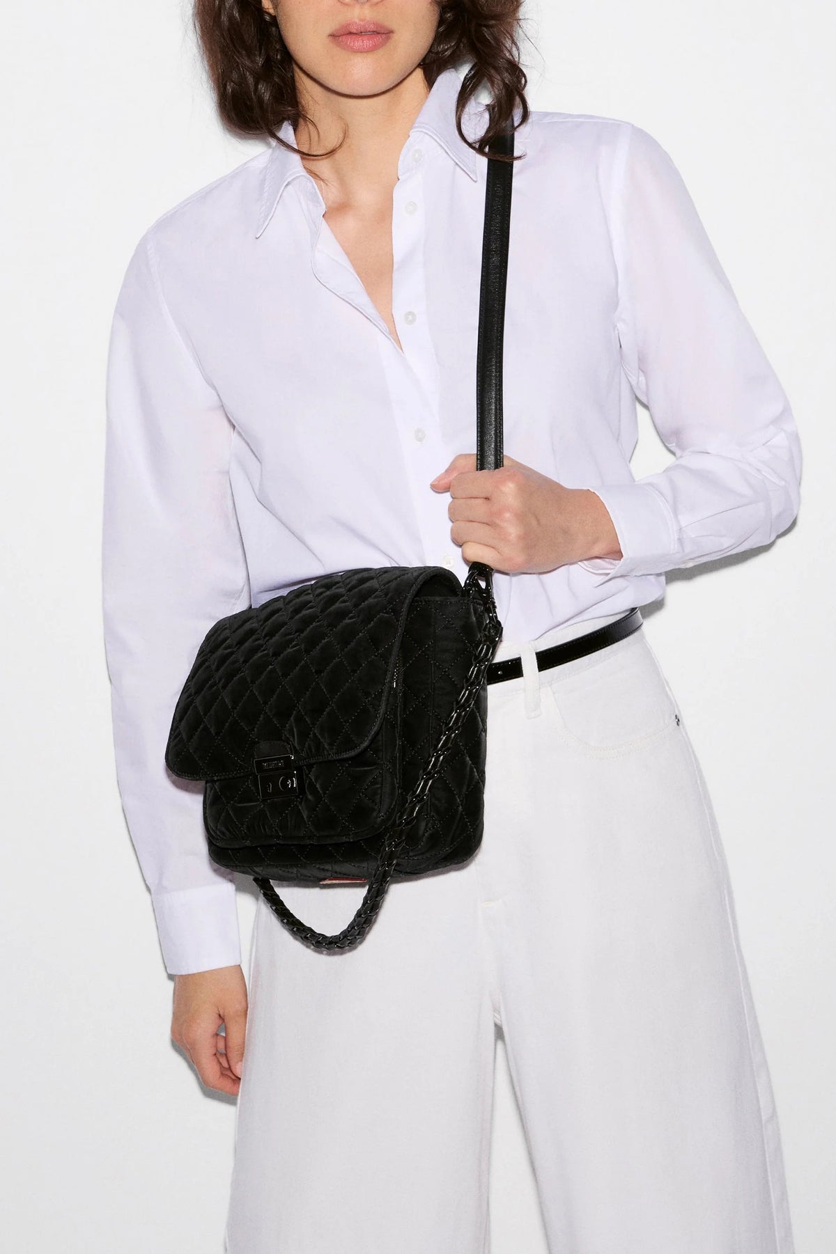 mz wallace black velvet medium crosby lock crossbody
