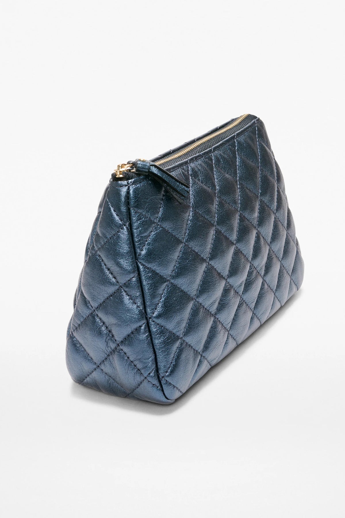 mz wallace midnight metallic leather medium luna cosmetic