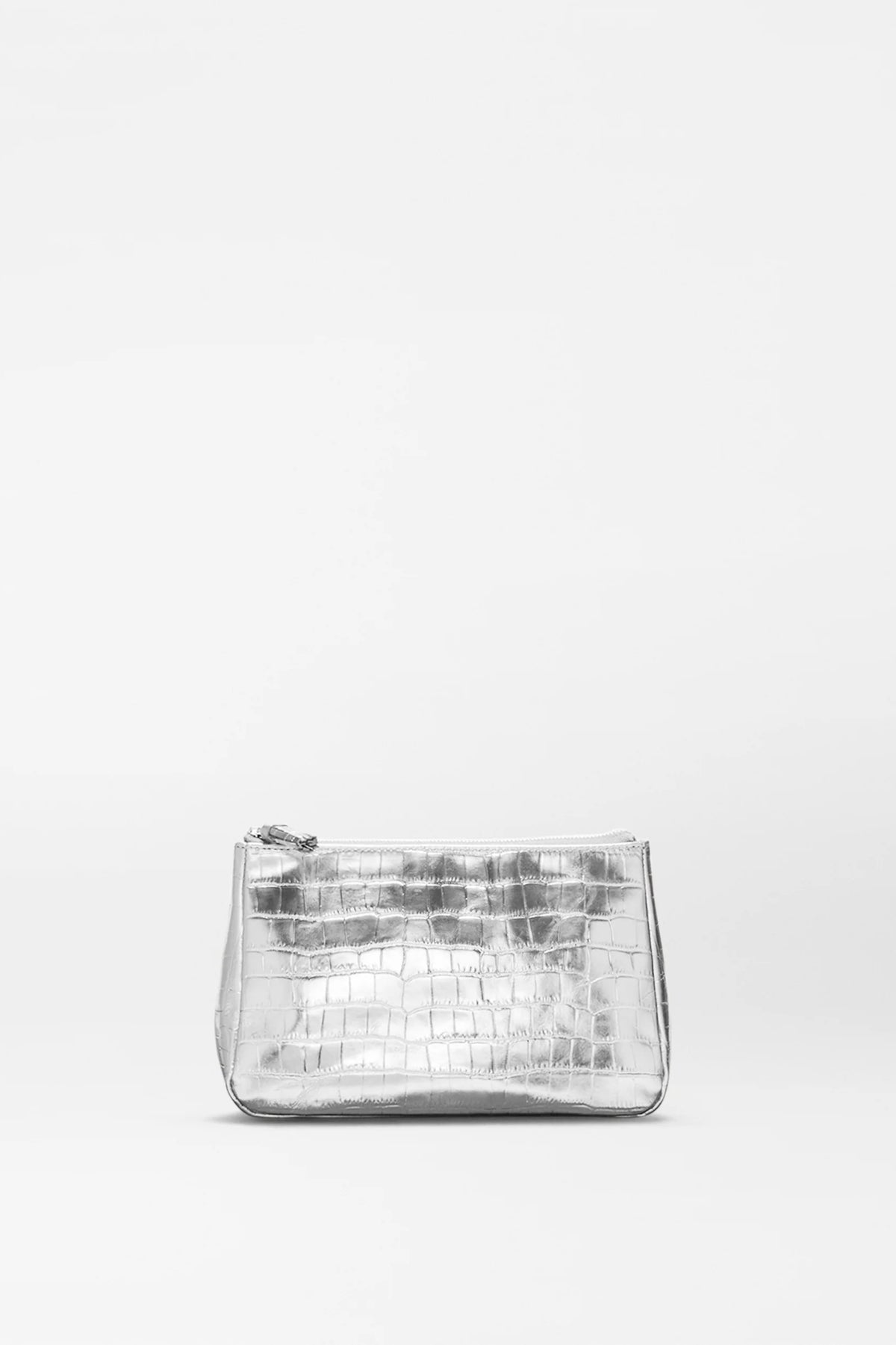 mz wallace silver croc medium luna cosmetic