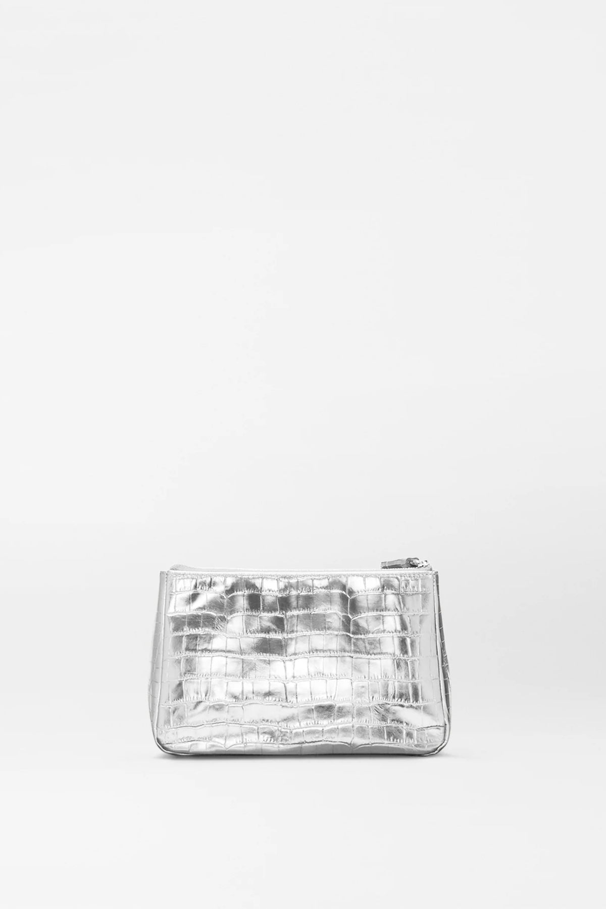 mz wallace silver croc medium luna cosmetic