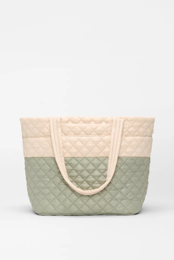mz wallace agave green/buff medium metro tote deluxe