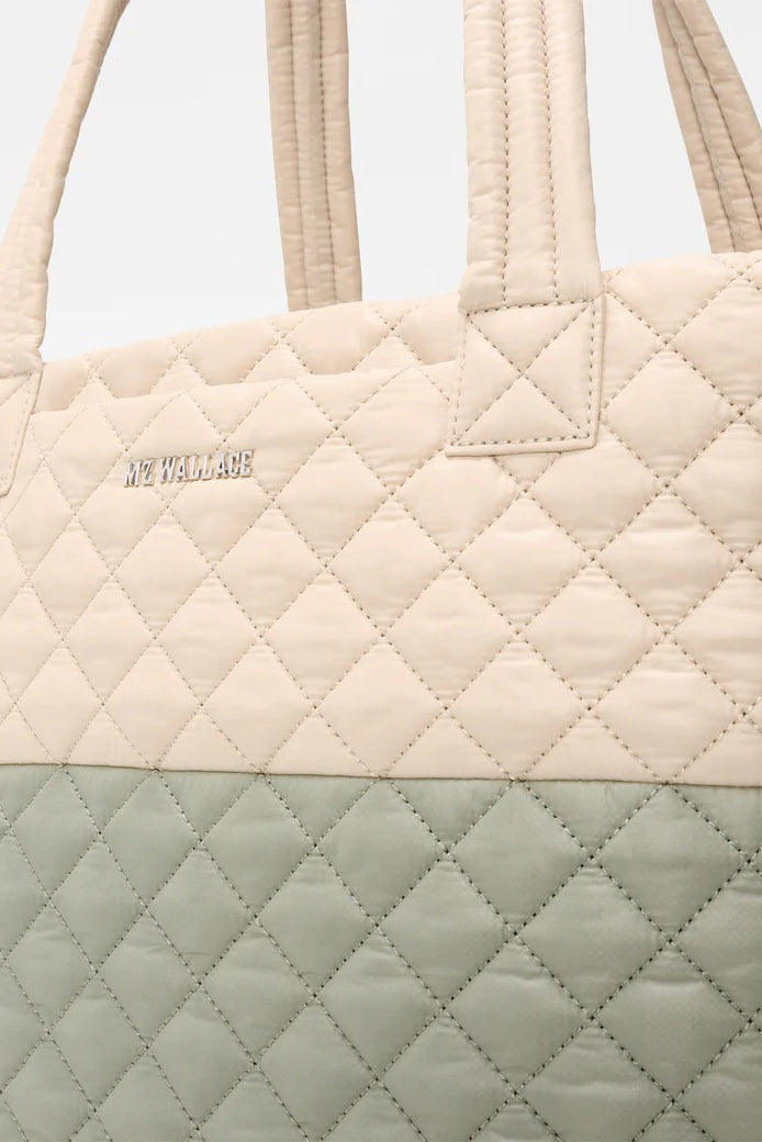 mz wallace agave green/buff medium metro tote deluxe