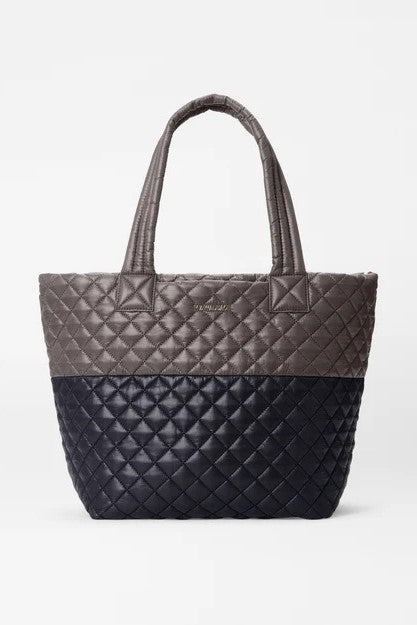 mz wallace black/magnet medium metro tote deluxe