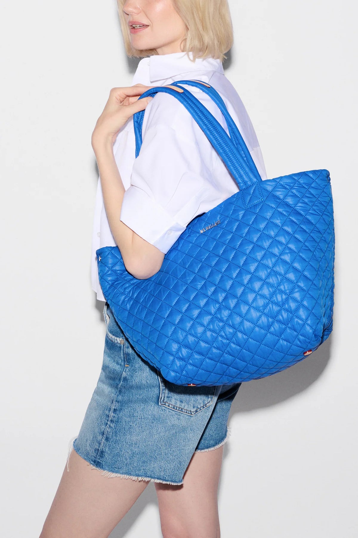 mz wallace surf blue medium metro tote deluxe