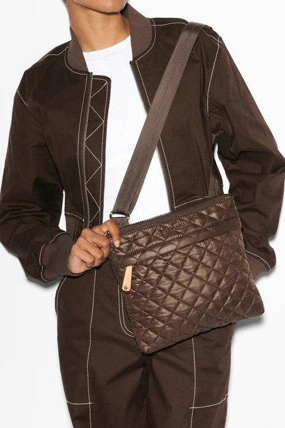 mz wallace walnut metro flat crossbody