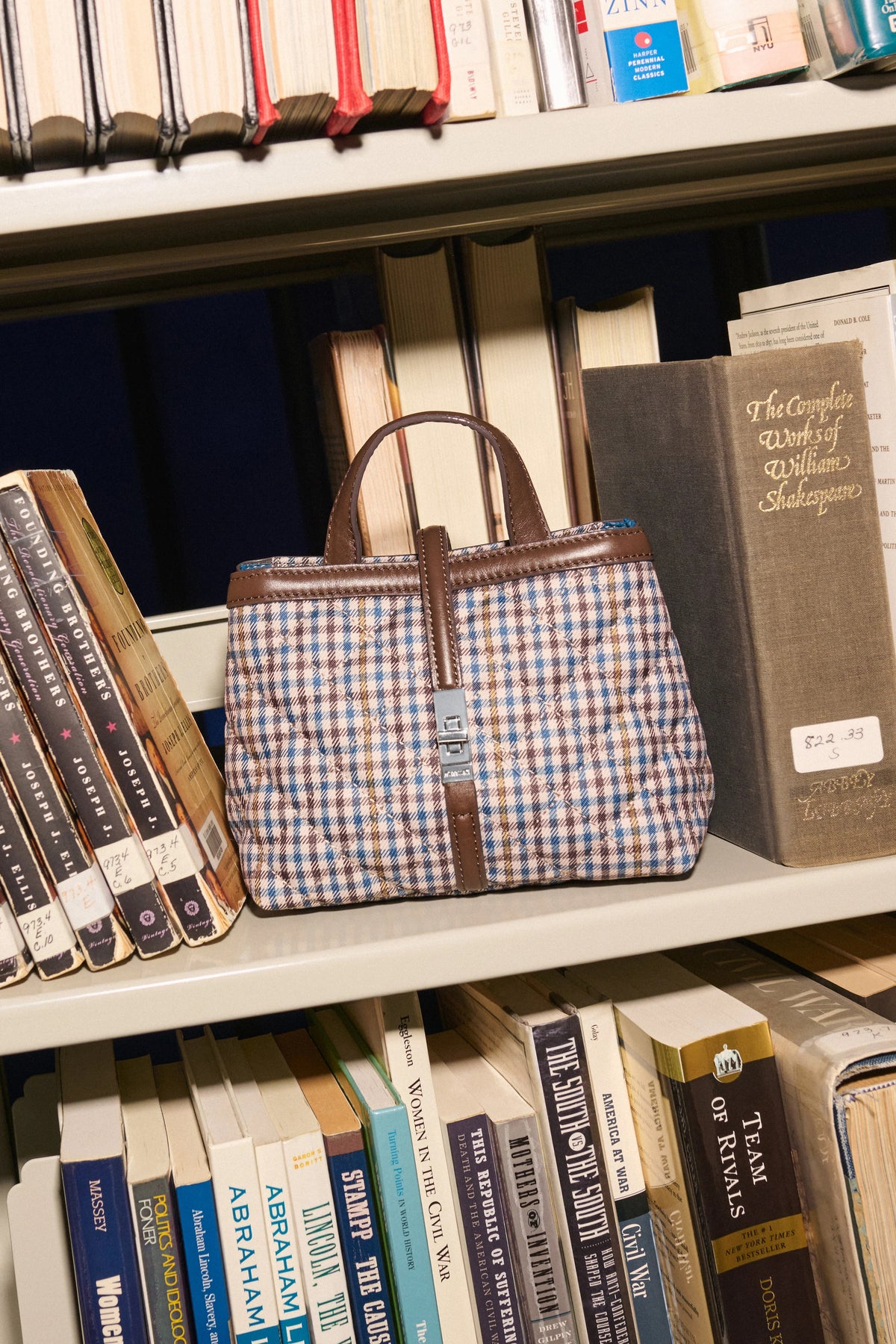mz wallace heritage check mini astor top handle