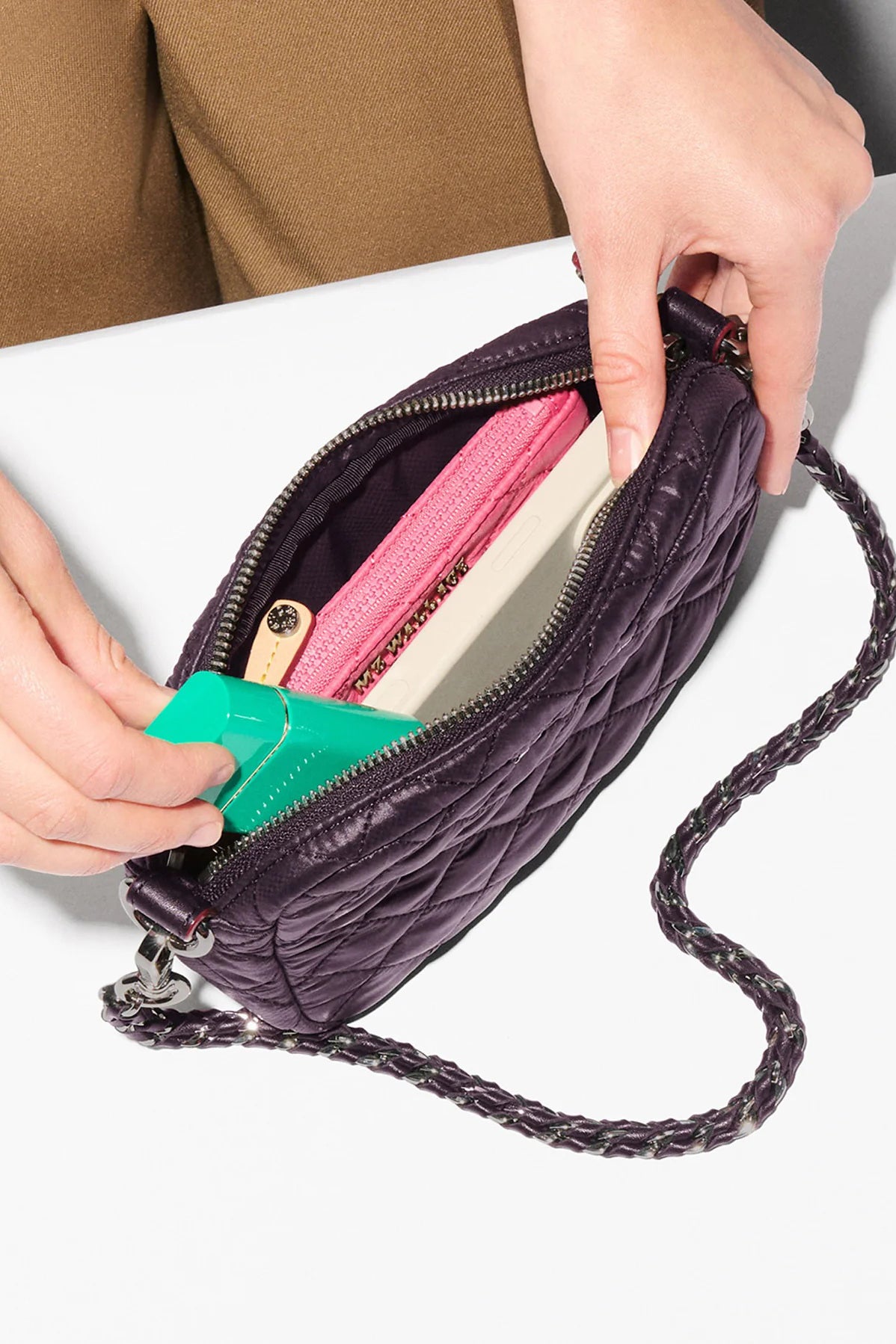 mz wallace raisin mini crosby crossbody