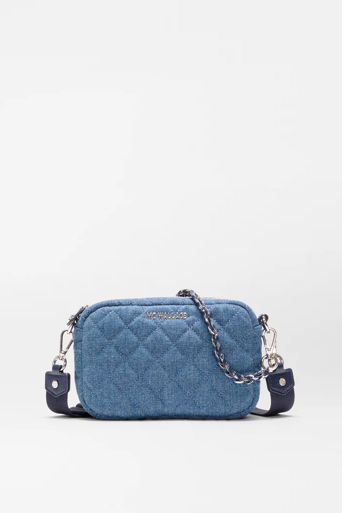 mz wallace true blue denim mini crosby crossbody