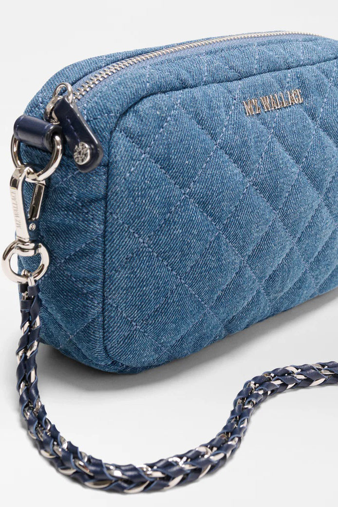 mz wallace true blue denim mini crosby crossbody
