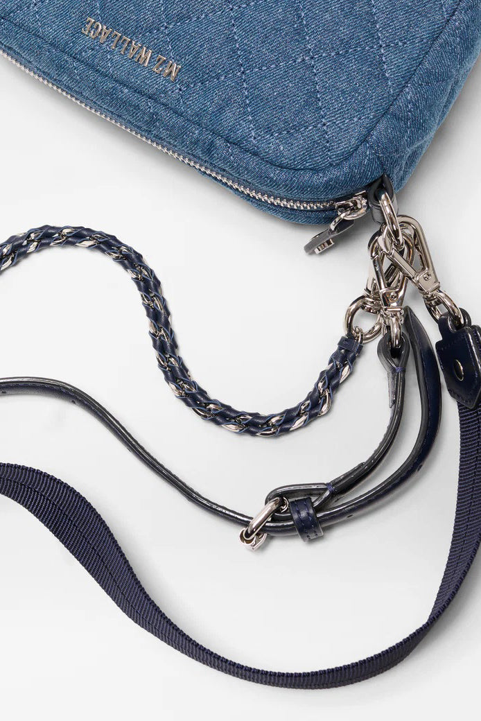 mz wallace true blue denim mini crosby crossbody
