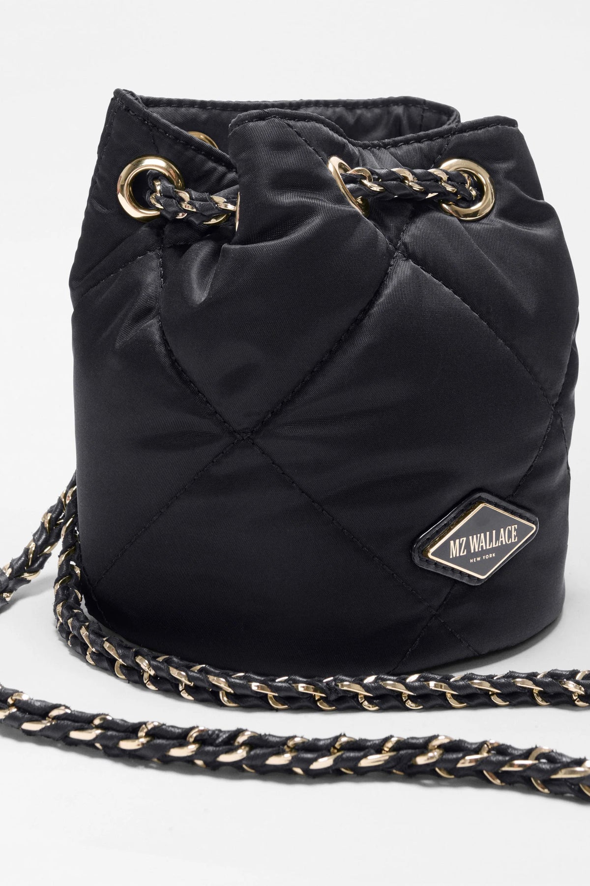 mz wallace black mini frankie bucket bag
