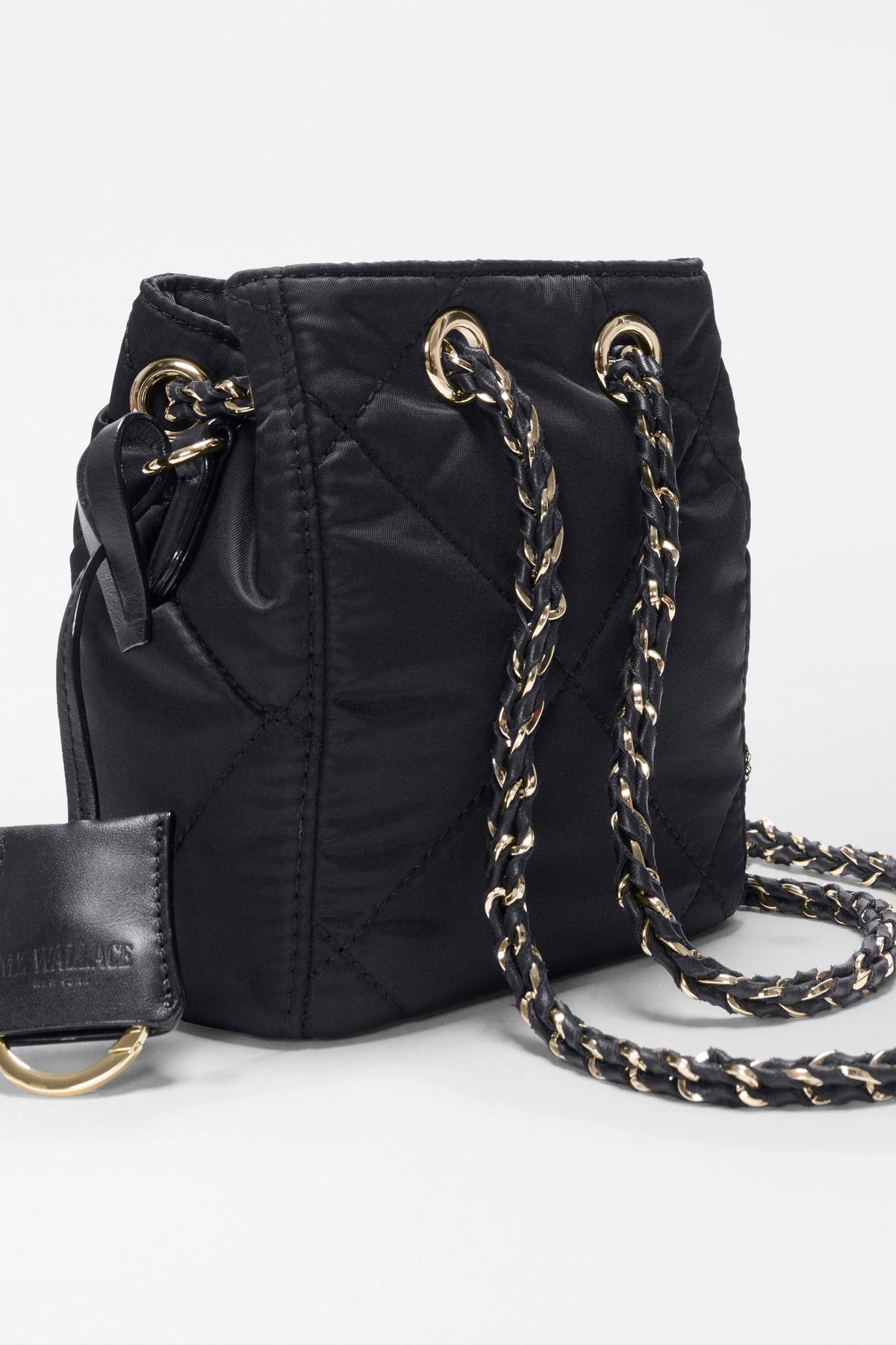mz wallace black mini frankie bucket bag