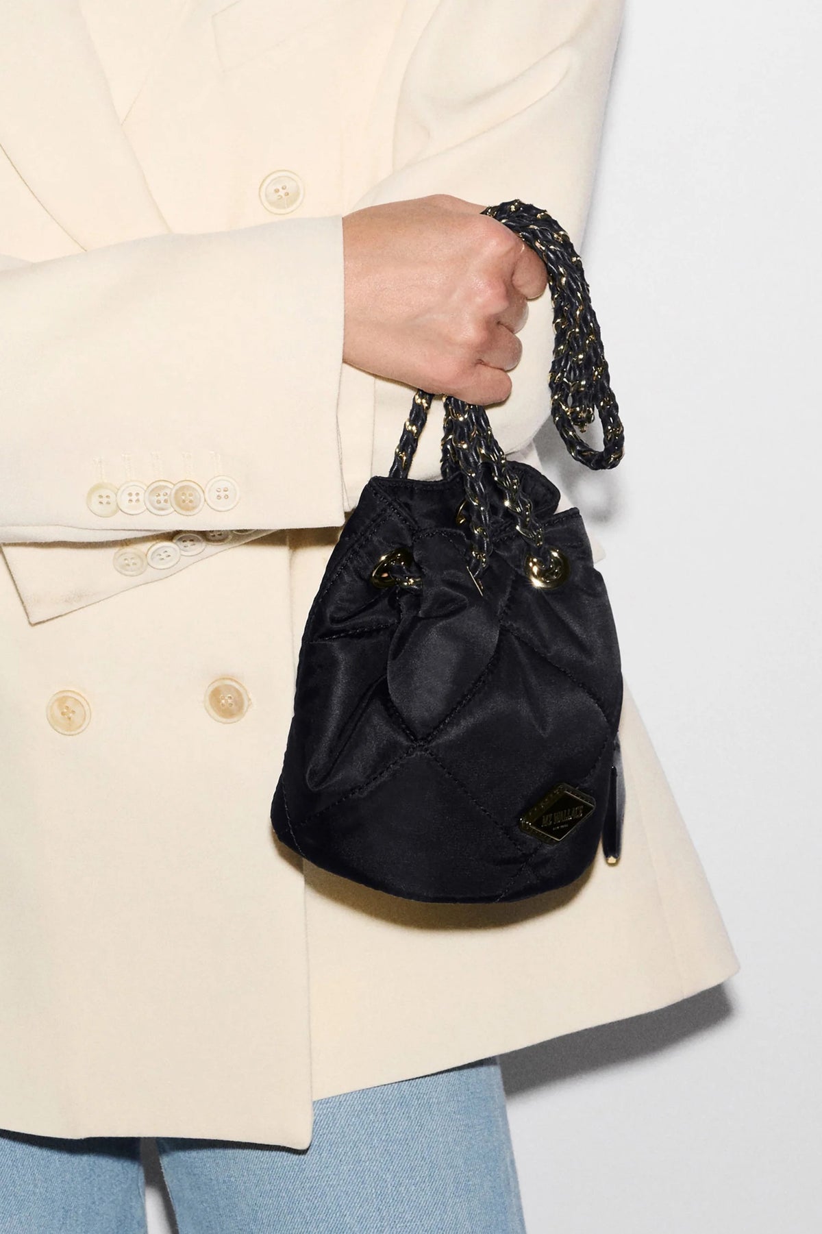 mz wallace black mini frankie bucket bag