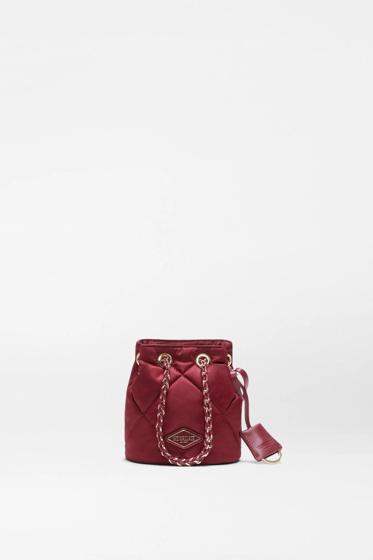 mz wallace claret mini frankie bucket bag