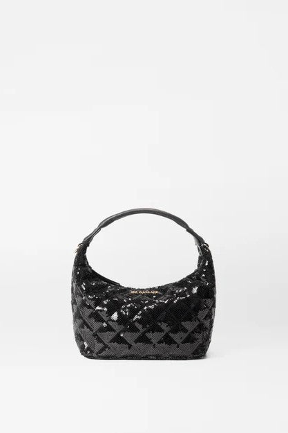 mz wallace black sequin mini hobo