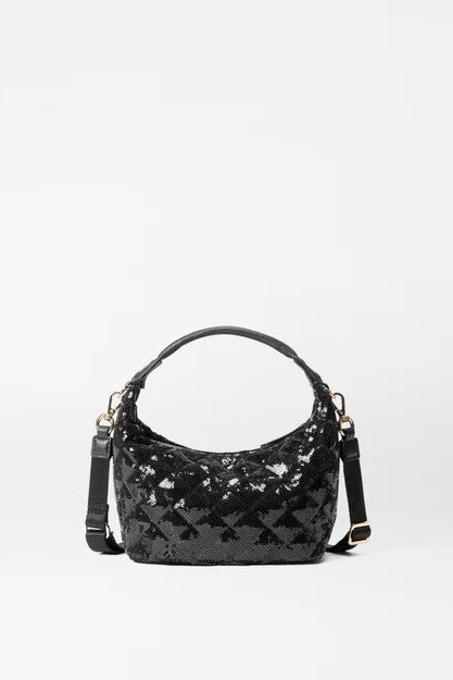 mz wallace black sequin mini hobo