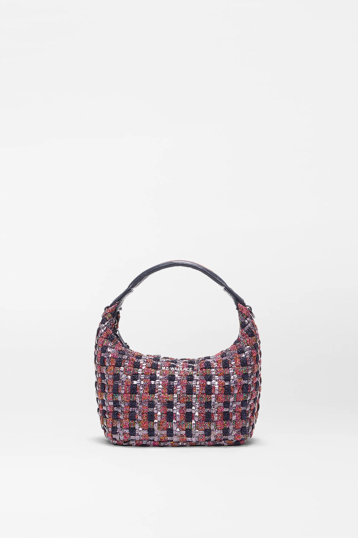 mz wallace multi shimmer mini woven hobo