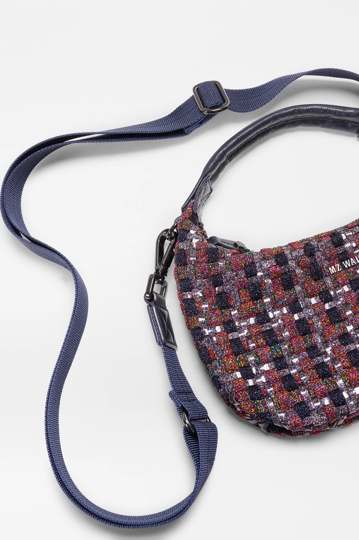 mz wallace multi shimmer mini woven hobo