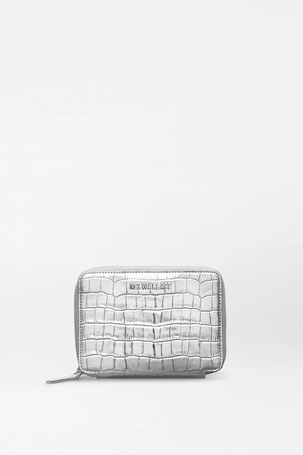 mz wallace silver croc passport organizer