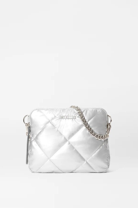 mz wallace matte silver madison crossbody