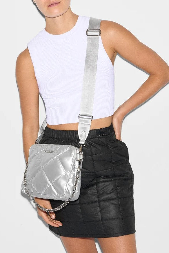 mz wallace matte silver madison crossbody