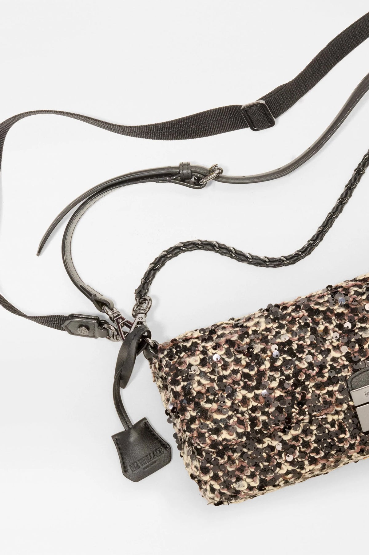 mz wallace sequin winter boucle crosby lock baguette