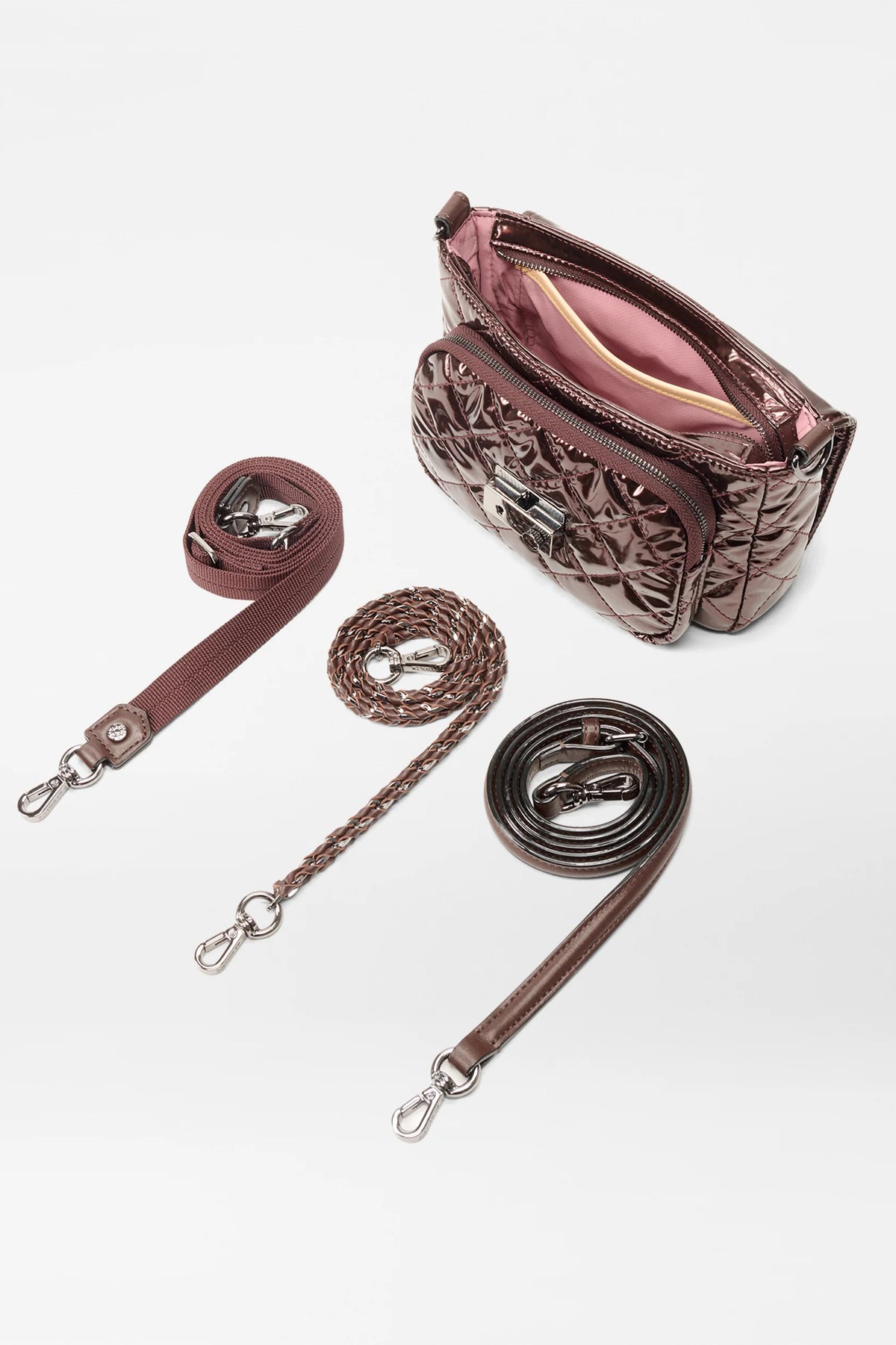 mz wallace bordeaux lacquer small crosby lock crossbody