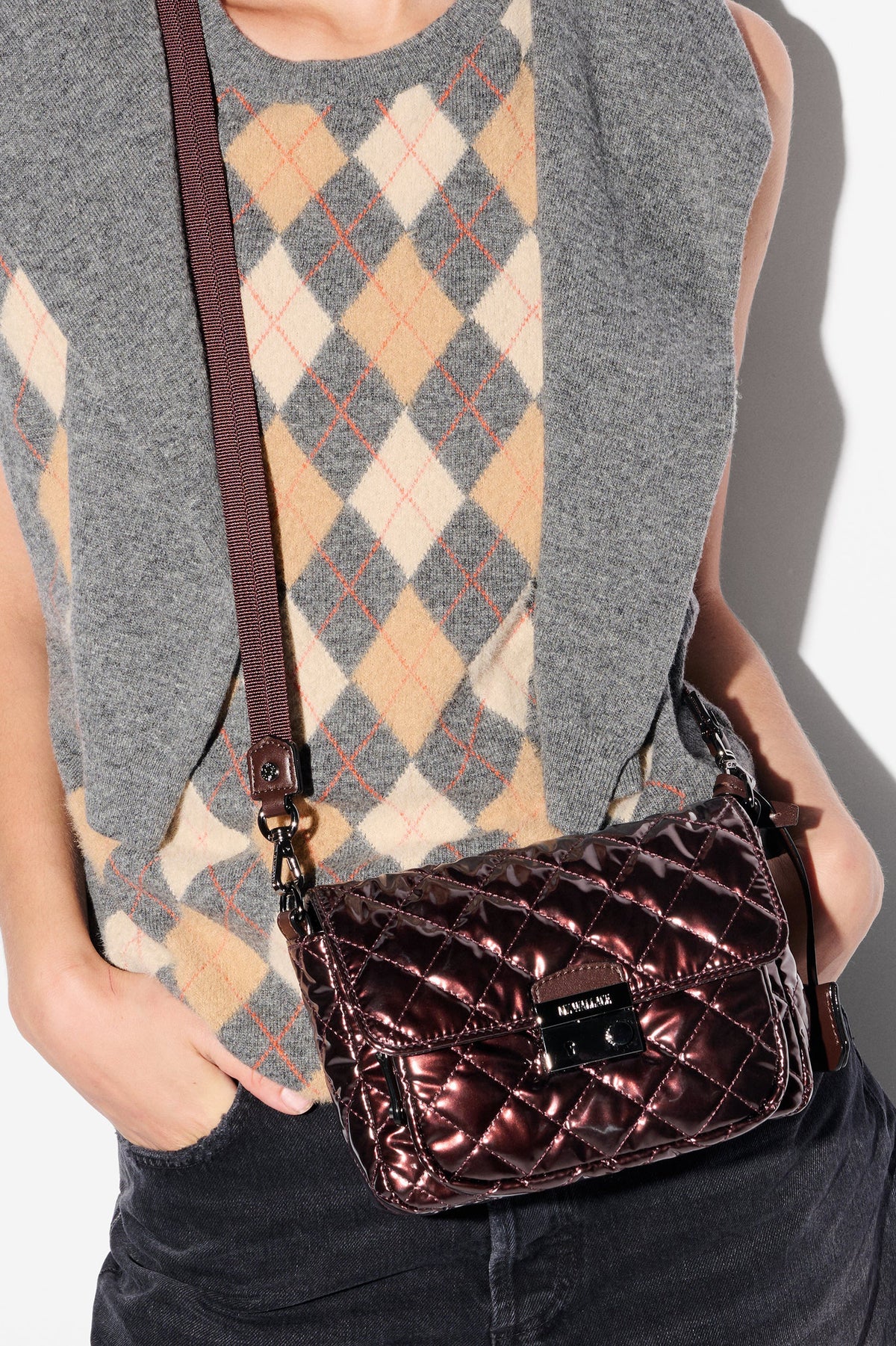mz wallace bordeaux lacquer small crosby lock crossbody
