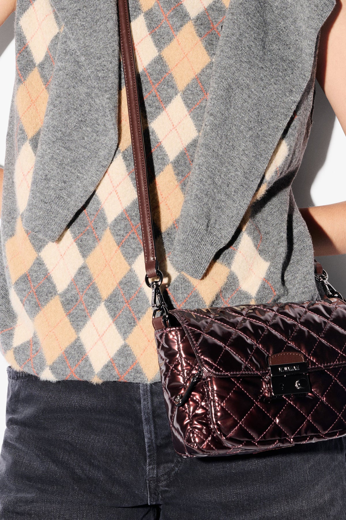 mz wallace bordeaux lacquer small crosby lock crossbody
